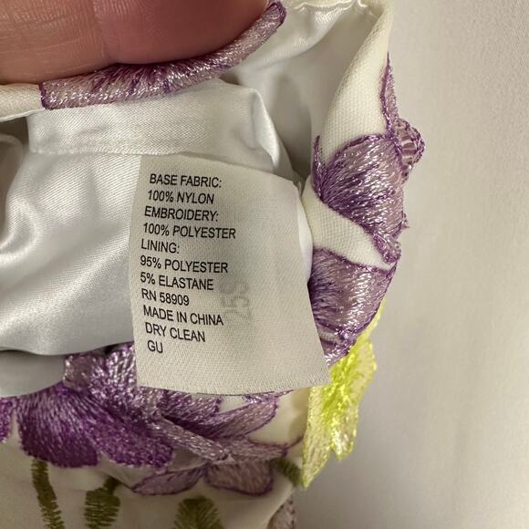 Muse by Marchesa Cynthia Floral Novelty Embroidered Pencil Midi‎ Skirt Sz 12 - Picture 8 of 10